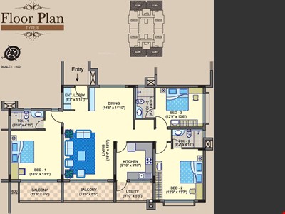 3 Bhk Apartment, 1892 Sqft At Big Banyan Roots